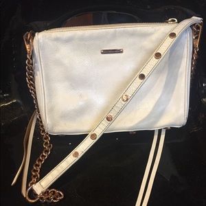 Rebecca Minkoff  Mini White Leather Crossbody Bag